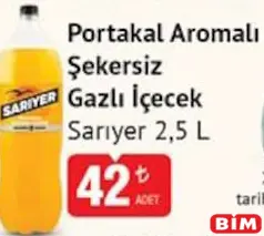 SARIYER PORTAKAL AROMALI GAZOZ GAZLI İÇECEK 2,5 L
